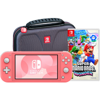 Koop Nintendo Switch Lite Koraal + Super Mario Bros. Wonder + Beschermhoes - 6095627664647