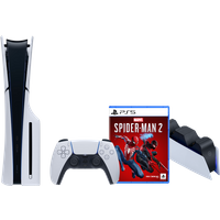 Koop PlayStation 5 Slim Disc Edition + Spider-Man 2 + Oplaadstation - 6151116163159