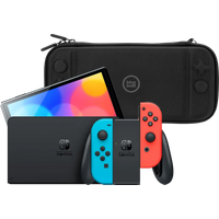 Koop Nintendo Switch OLED Blauw/Rood + BlueBuilt Beschermhoes - 6095612456448