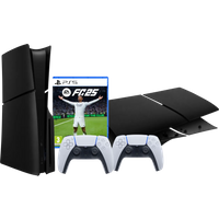 Koop PlayStation 5 Slim Disc Edition + FC 25 + Covers Zwart + Extra Controller Wit - 6151116881855