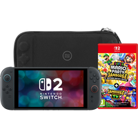 Koop Nintendo Switch 2 + Super Mario Party Jamboree + BlueBuilt Beschermhoes - 6151124431431